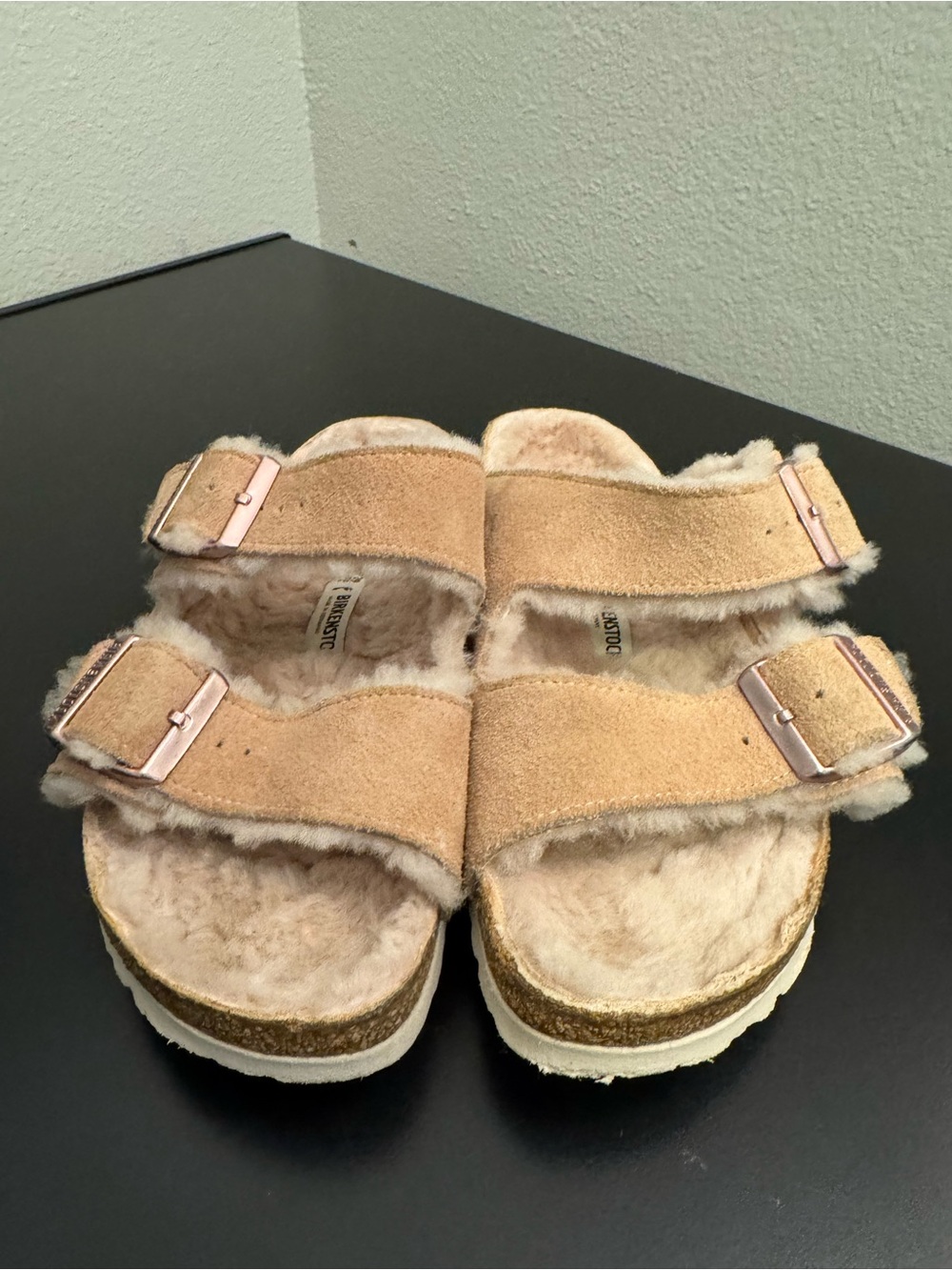 Birkenstock Milano Rose Pink Shearling Suede Sandals